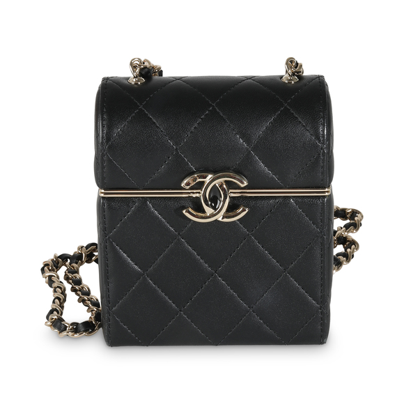 Chanel 23C Black Quilted Lambskin Box Chain Vanity - Picture 1 of 7